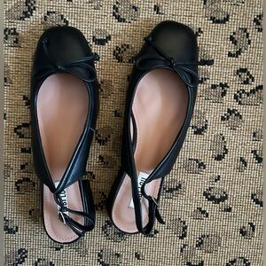 Bibi Lou Black Ballet Slingback Pumps Size 38